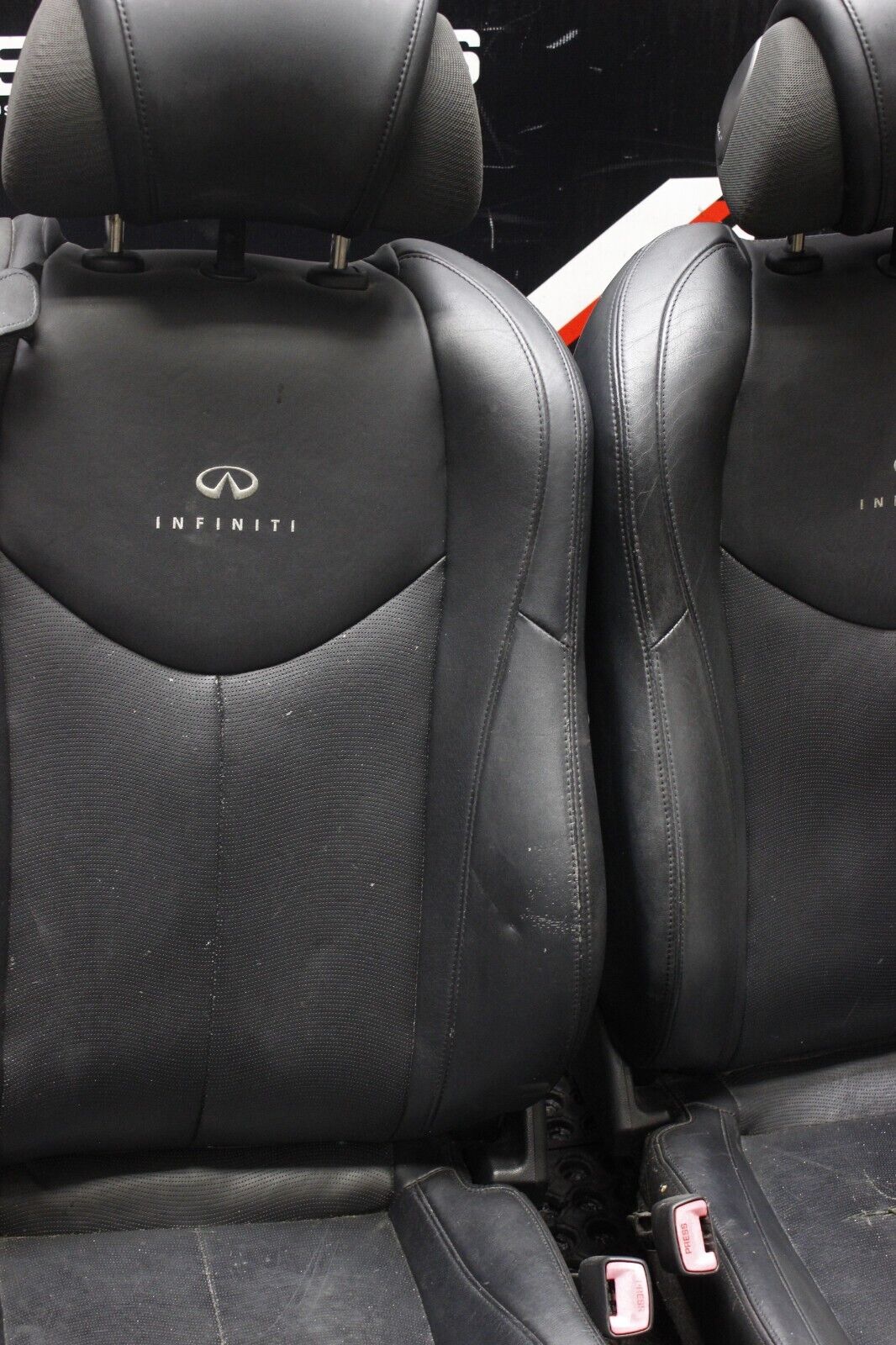 2009-2013 Infiniti G37 Convertible Seats Pair OEM Black Leather