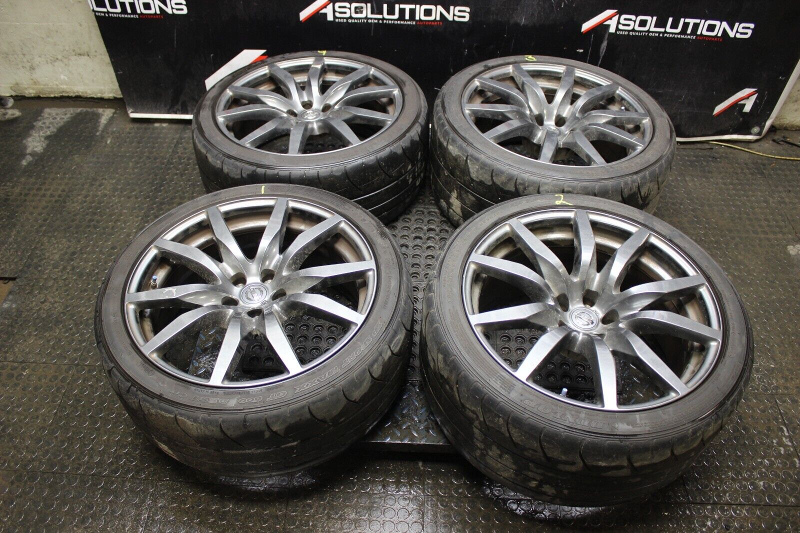 NISSAN GTR R35 FRONT & REAR RIM SET ALLOY WHEEL RIMS GREY OEM STAGGERED