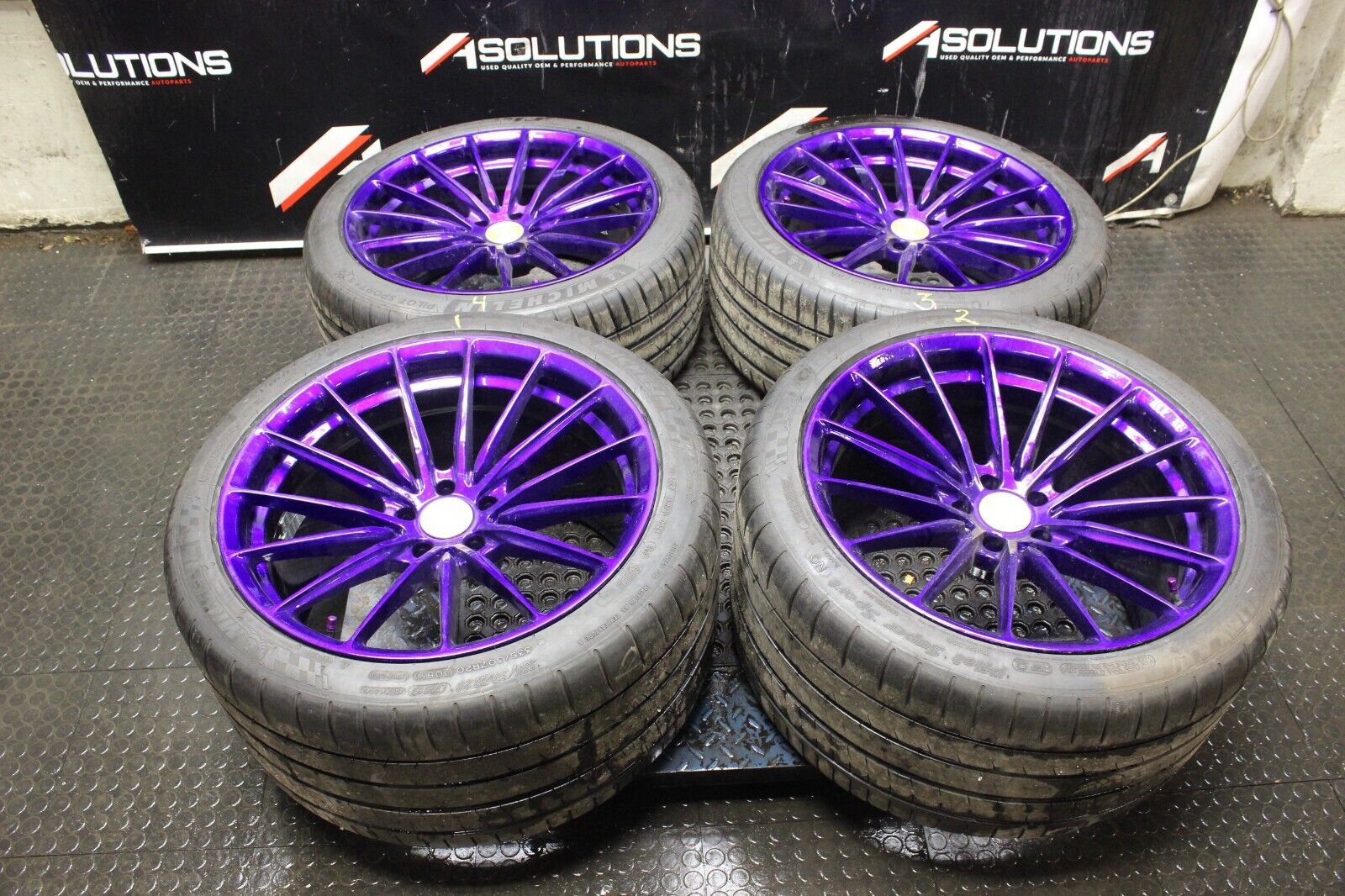 NISSAN GTR R35 GT-R SPEC MRR GF6 RIMS SET WHEEL RIMS STAGGERED 5X114.3 Michelin