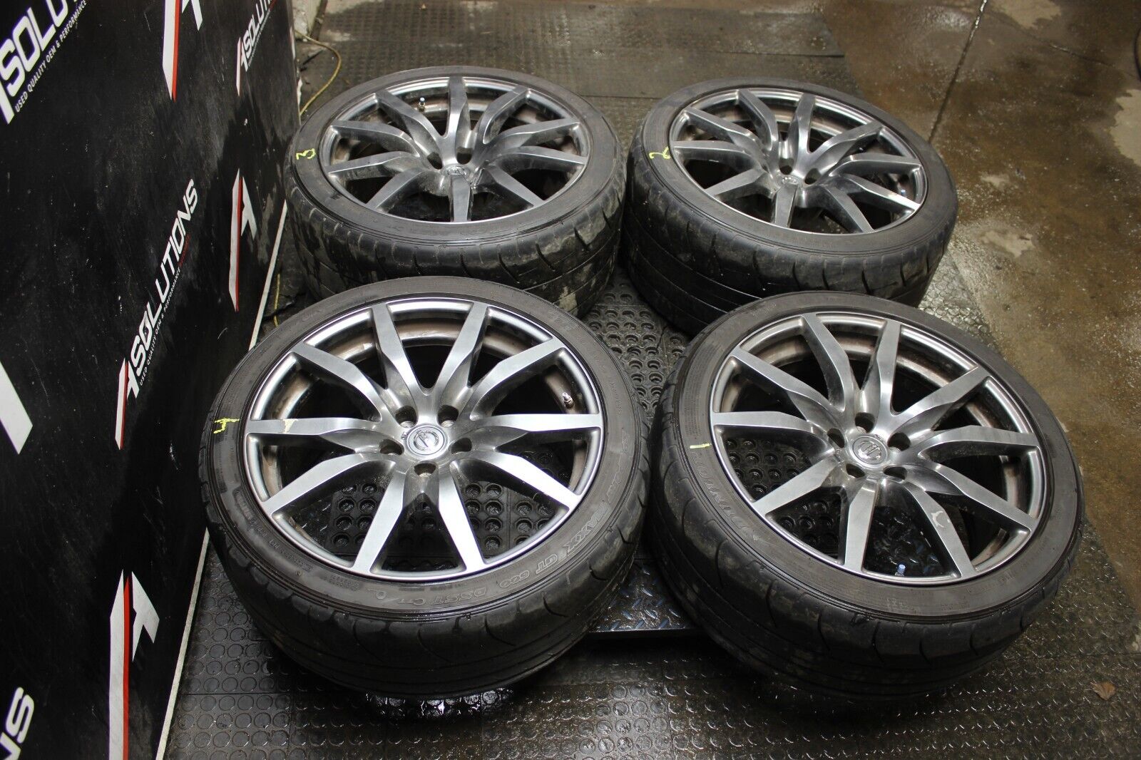 NISSAN GTR R35 FRONT & REAR RIM SET ALLOY WHEEL RIMS GREY OEM STAGGERED