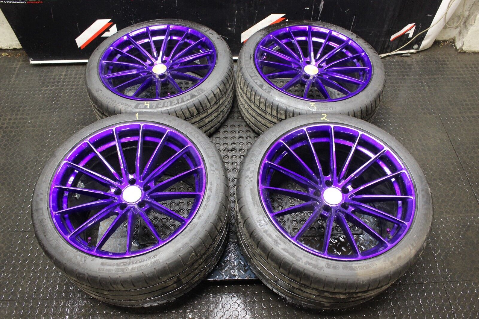 NISSAN GTR R35 GT-R SPEC MRR GF6 RIMS SET WHEEL RIMS STAGGERED 5X114.3 Michelin